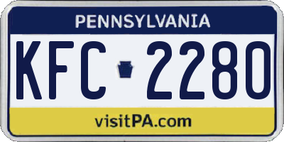 PA license plate KFC2280