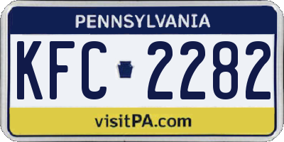 PA license plate KFC2282