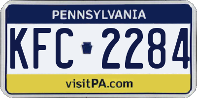 PA license plate KFC2284