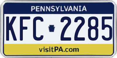 PA license plate KFC2285