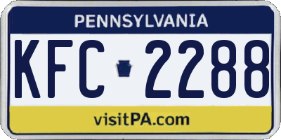 PA license plate KFC2288