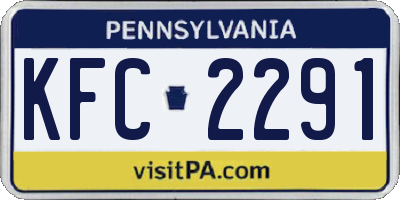 PA license plate KFC2291