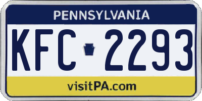 PA license plate KFC2293