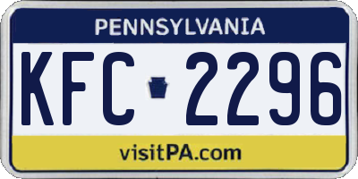 PA license plate KFC2296
