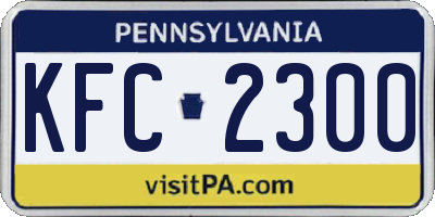 PA license plate KFC2300