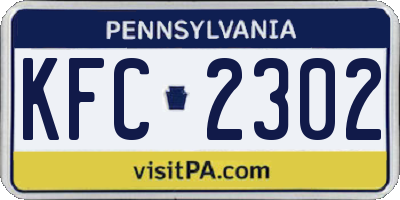 PA license plate KFC2302
