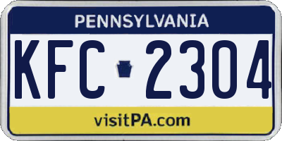 PA license plate KFC2304