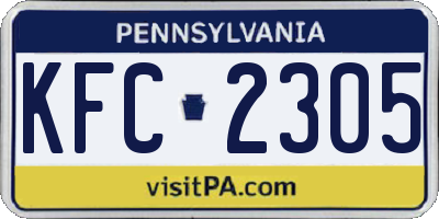 PA license plate KFC2305