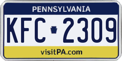 PA license plate KFC2309