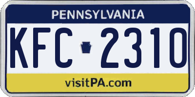 PA license plate KFC2310