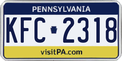PA license plate KFC2318