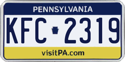 PA license plate KFC2319