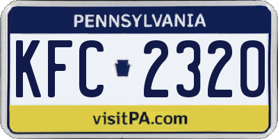 PA license plate KFC2320