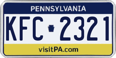 PA license plate KFC2321