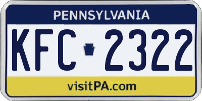 PA license plate KFC2322