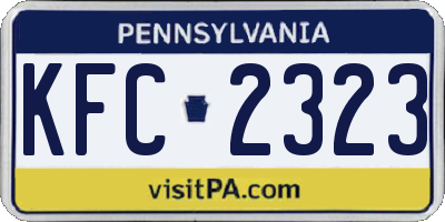 PA license plate KFC2323