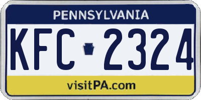 PA license plate KFC2324