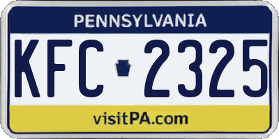 PA license plate KFC2325