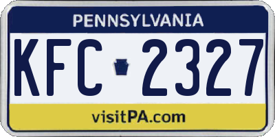 PA license plate KFC2327