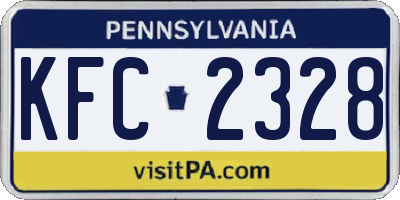 PA license plate KFC2328