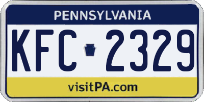 PA license plate KFC2329