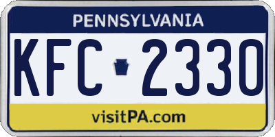 PA license plate KFC2330