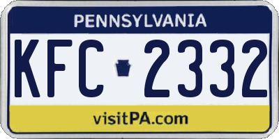PA license plate KFC2332