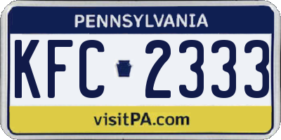 PA license plate KFC2333