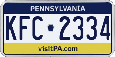PA license plate KFC2334