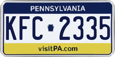PA license plate KFC2335