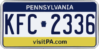 PA license plate KFC2336