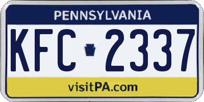 PA license plate KFC2337