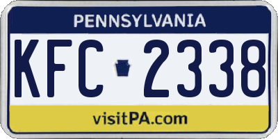 PA license plate KFC2338