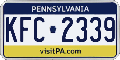PA license plate KFC2339