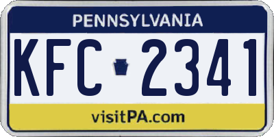 PA license plate KFC2341