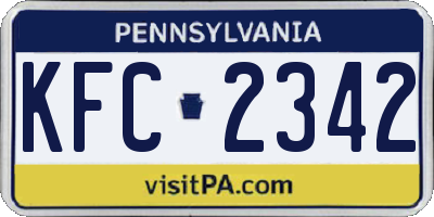 PA license plate KFC2342