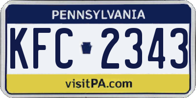 PA license plate KFC2343