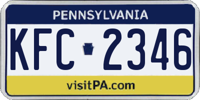 PA license plate KFC2346