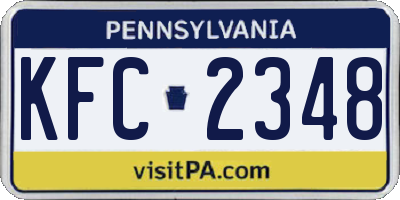 PA license plate KFC2348