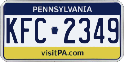 PA license plate KFC2349