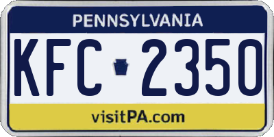 PA license plate KFC2350