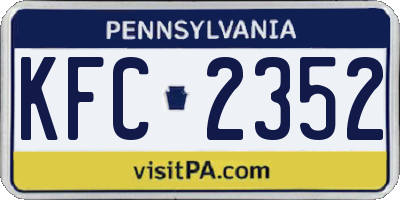 PA license plate KFC2352