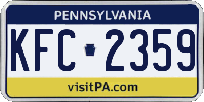 PA license plate KFC2359