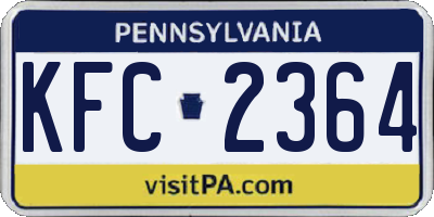 PA license plate KFC2364