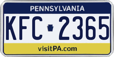 PA license plate KFC2365