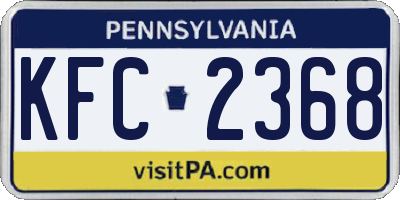 PA license plate KFC2368
