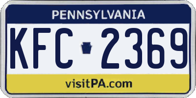 PA license plate KFC2369