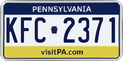 PA license plate KFC2371