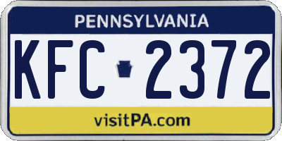 PA license plate KFC2372