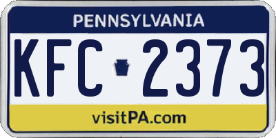 PA license plate KFC2373